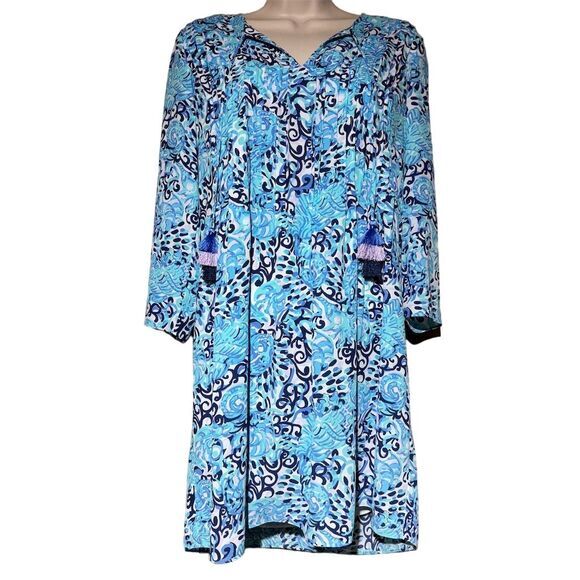 Lilly Pulitzer Dresses & Skirts - Lilly Pulitzer Marilina Tunic Dress in Blue Haven Raising Shell print XS